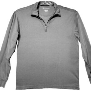 Oxford Golf Polo Pullover Tennis Classic Shirt Gray Lg Quarter-Zip Long Sleeve